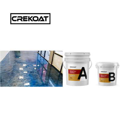 Lớp phủ sàn epoxy màu xanh kim loại bóng mượt, không độc hại, mùi thấp TDS