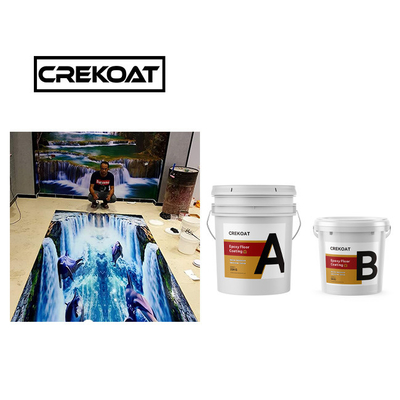 Lớp phủ sàn nhựa epoxy 3D rõ ràng tự cân bằng 1mm thân thiện với môi trường