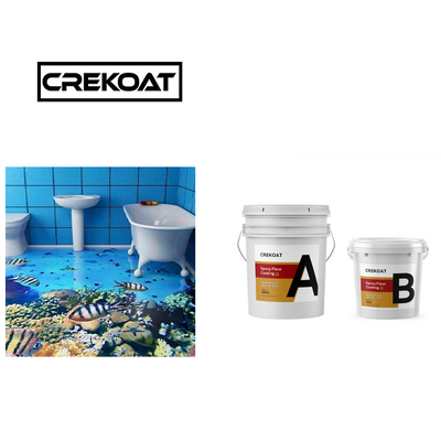 Lớp phủ sàn nhựa epoxy không độc hại có mùi thấp Sơn sàn epoxy 3D tuổi thọ