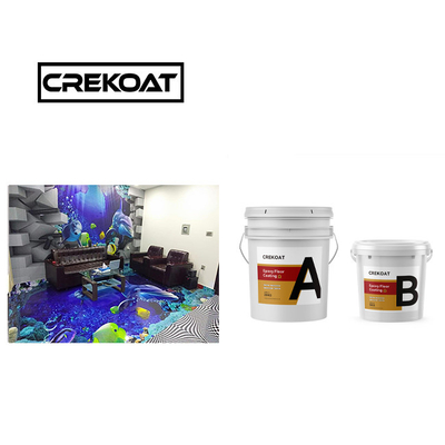 Lớp phủ sàn nhựa epoxy 3D rõ ràng tự cân bằng 1mm thân thiện với môi trường