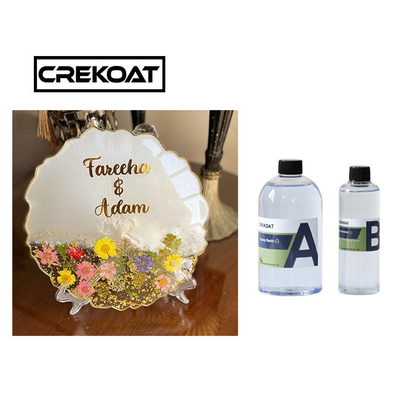 High Build Liquid Glass Table Top Art Clear Epoxy Resin Hai thành phần