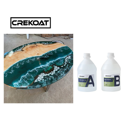 Đúc không bong bóng Nhựa Epoxy đổ sâu cho bàn tự san phẳng trong suốt như pha lê