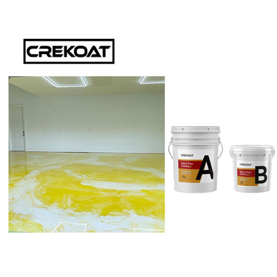 Làm khô nhanh Không bong bóng Lớp phủ sàn nhựa Epoxy kim loại Màu trắng ngọc trai
