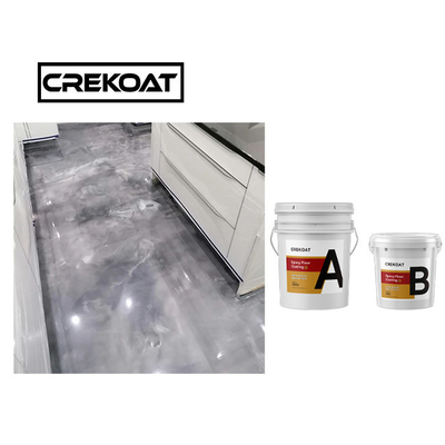 Làm khô nhanh Không bong bóng Lớp phủ sàn nhựa Epoxy kim loại Màu trắng ngọc trai