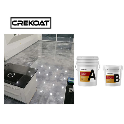 Làm khô nhanh Không bong bóng Lớp phủ sàn nhựa Epoxy kim loại Màu trắng ngọc trai