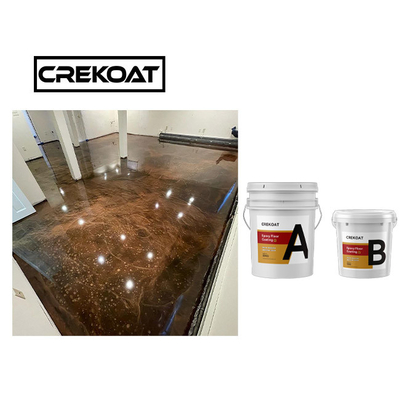Sàn epoxy xoáy kim loại nhựa trong mờ Không bong bóng