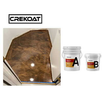 Sàn epoxy xoáy kim loại nhựa trong mờ Không bong bóng