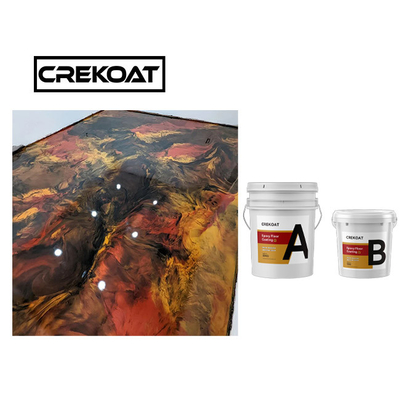Sàn epoxy xoáy kim loại nhựa trong mờ Không bong bóng