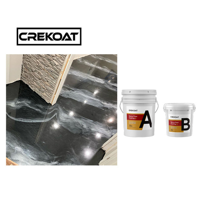 Lớp phủ sàn Epoxy kim loại đen tự san phẳng cho gốm