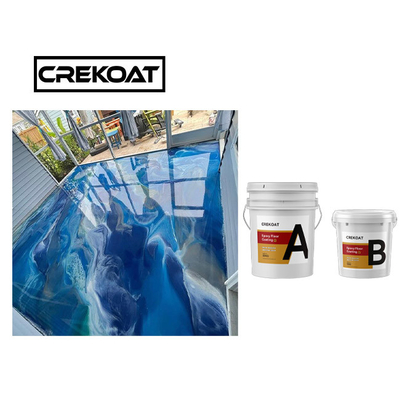 Lớp phủ sàn Epoxy kim loại đen tự san phẳng cho gốm