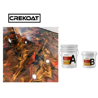 Chống trơn trượt Lớp phủ nhựa Epoxy kim loại pha lê Sàn Epoxy đen và vàng