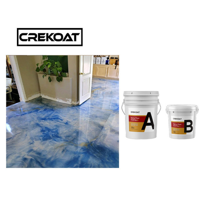 Lớp phủ sàn bằng nhựa epoxy màu trắng kim loại thương mại Lớp phủ trên cùng rõ ràng
