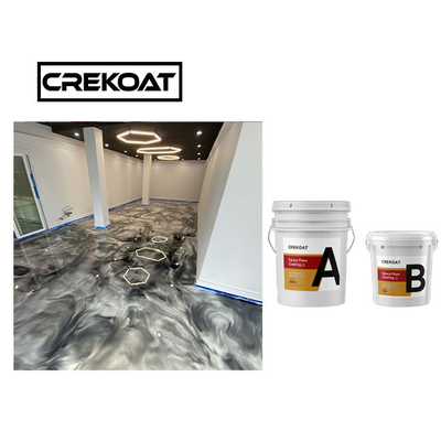 Lớp phủ sàn bằng nhựa epoxy màu trắng kim loại thương mại Lớp phủ trên cùng rõ ràng