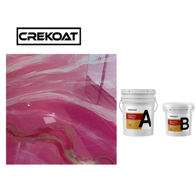 Lớp phủ sàn bằng nhựa epoxy màu trắng kim loại thương mại Lớp phủ trên cùng rõ ràng