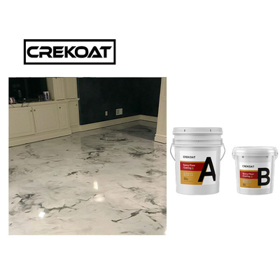 Lớp phủ sàn bằng nhựa epoxy màu trắng kim loại thương mại Lớp phủ trên cùng rõ ràng