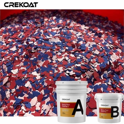 Lớp phủ sàn nhựa Epoxy không thấm nước Vinyl Flakes với lớp phủ ngoài Urethane bóng mờ