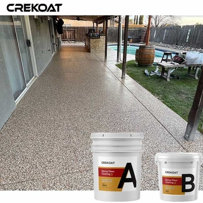Lớp phủ sàn Epoxy nhiều màu với nhựa Epoxy trong suốt gốc nước