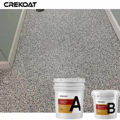 Lớp phủ sàn nhựa Epoxy polymer với các mảnh màu Vinyl trang trí