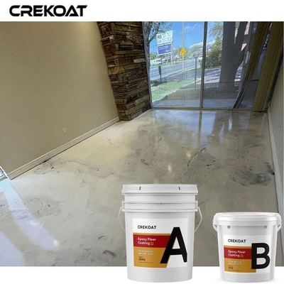 Lớp phủ sàn Epoxy kim loại dân dụng Hiệu ứng màu trắng Sản xuất đá cẩm thạch