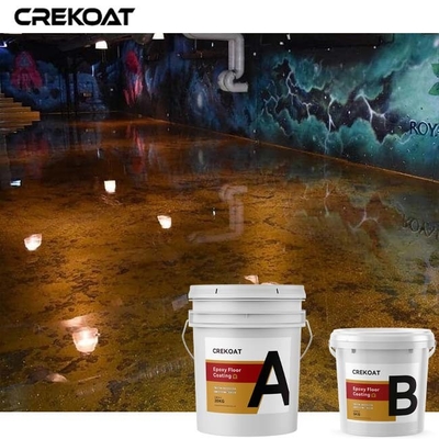 Lớp phủ sàn Epoxy màu nâu kim loại Lava Brown trong suốt
