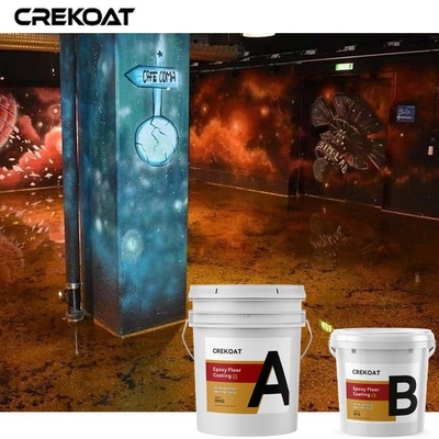 Lớp phủ sàn Epoxy màu nâu kim loại Lava Brown trong suốt