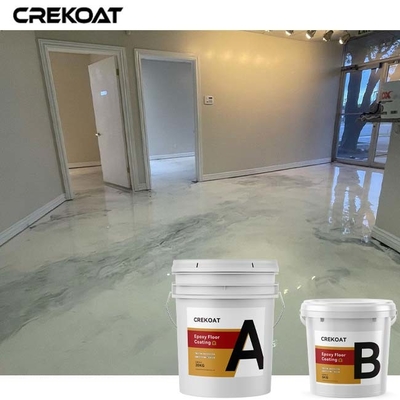 Đá cẩm thạch trắng Kim loại Sơn sàn Epoxy Độ bóng cao Không mùi Tự san phẳng
