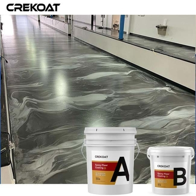Lớp phủ sàn Epoxy màu xám kim loại cho gạch men