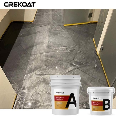Lớp phủ sàn Epoxy màu xám kim loại cho gạch men