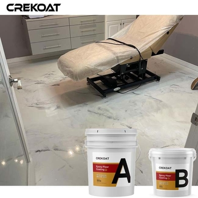 Đá cẩm thạch trắng Kim loại Sơn sàn Epoxy Độ bóng cao Không mùi Tự san phẳng