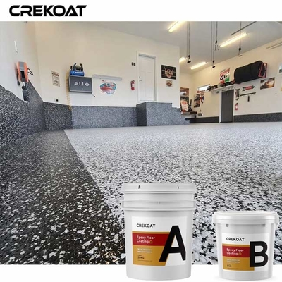 Lớp phủ sàn nhà để xe Epoxy Flake bao gồm nhựa Epoxy màu
