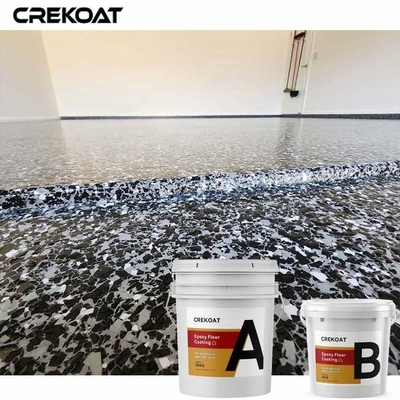 Lớp phủ sàn Epoxy Flake có độ bóng cao Chống tia cực tím Độ bám dính tuyệt vời