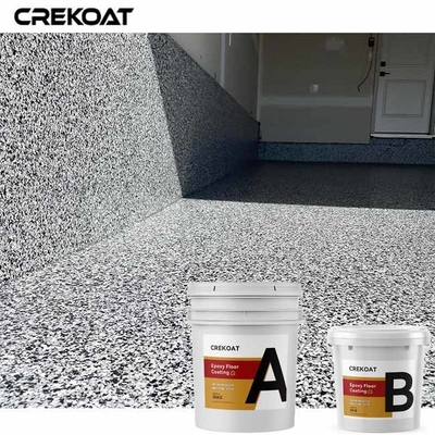 Sơn phủ sàn Epoxy Flake lâu dài với chip màu xám