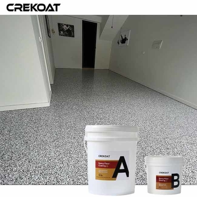 Epoxy Polyaspartic bê tông lớp phủ với mảng trang trí thạch anh cho một cái nhìn độc đáo