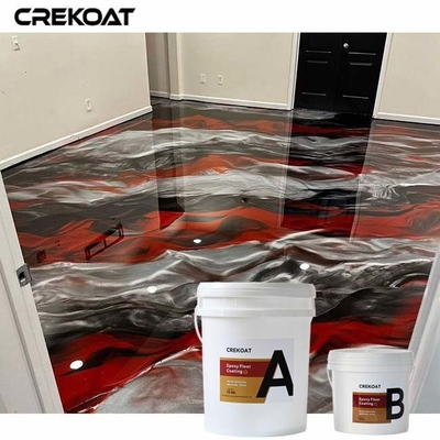 Lớp phủ sàn epoxy kim loại màu đỏ và đen liền mạch Yêu cầu bảo trì thấp