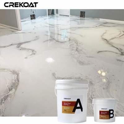 Lớp phủ sàn Epoxy kim loại hoàn thiện trơn tru tạo ra hiệu ứng đá cẩm thạch độc đáo