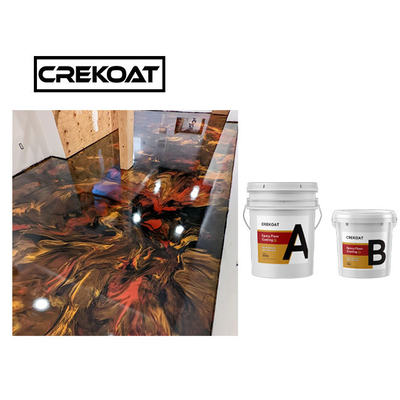 Chống trơn trượt Lớp phủ nhựa Epoxy kim loại pha lê Sàn Epoxy đen và vàng